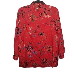 Vintage Breckenridge southwestern Aztec print button front shirt long sleeves 4